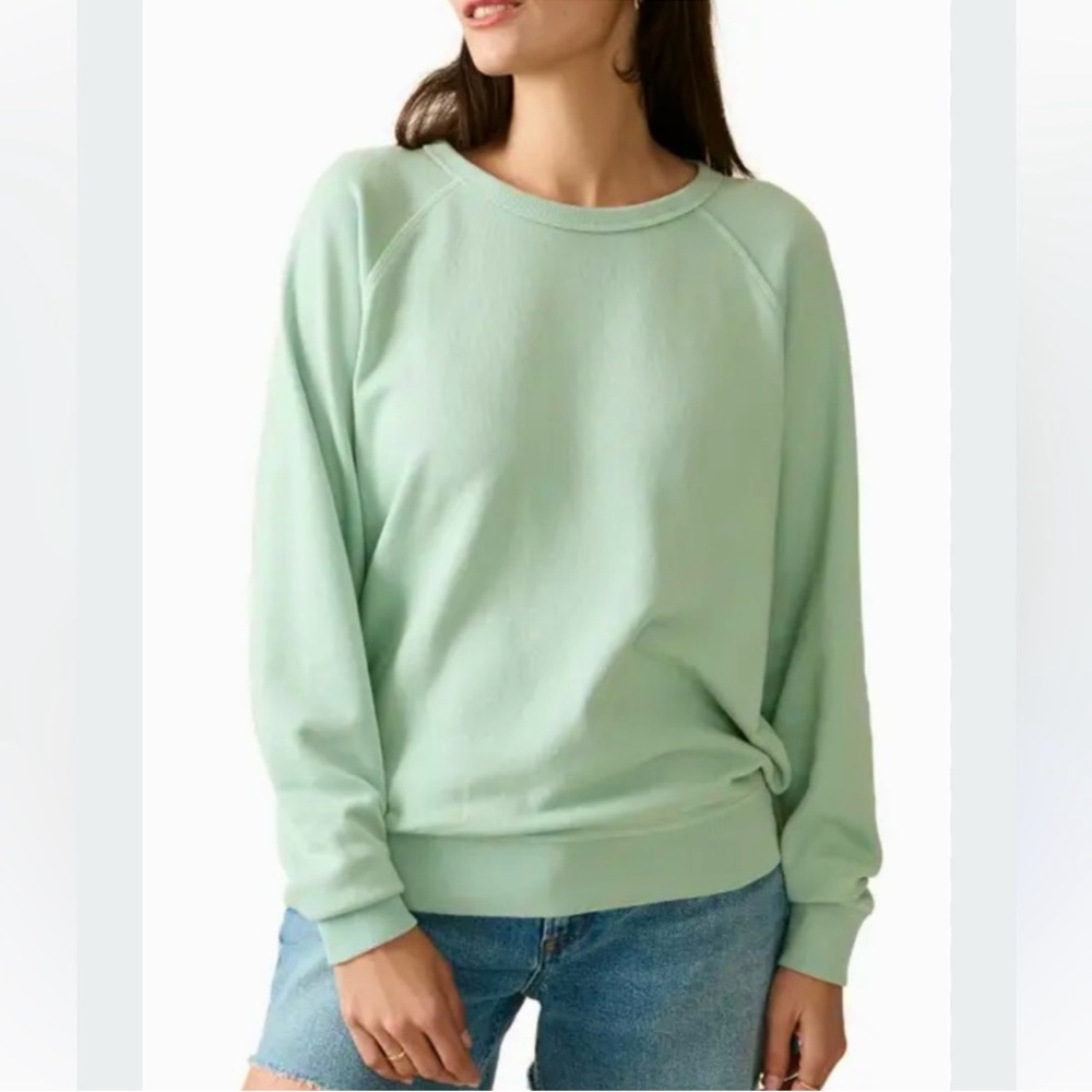 Faherty cloud cotton crewneck sweatshirt - Jadeite